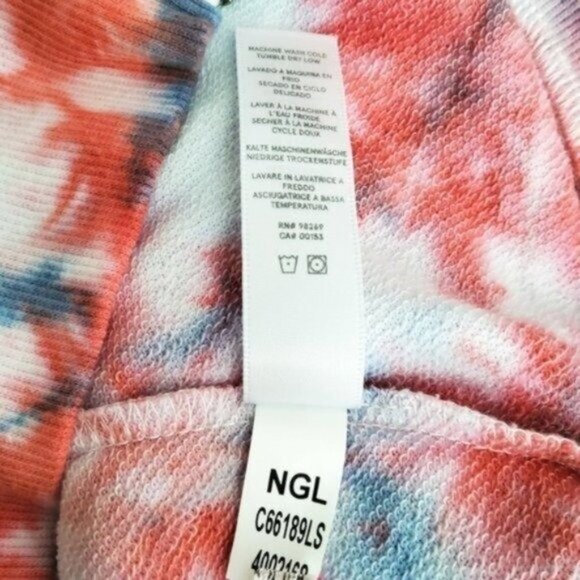 Alternative Eco Fabric Tie Dye Cropped Hoodie Sweatshirt Blue Size Medium - Picture 6 of 6